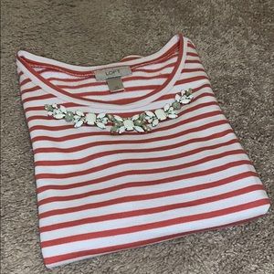 LOFT Embellished Neck Sweater